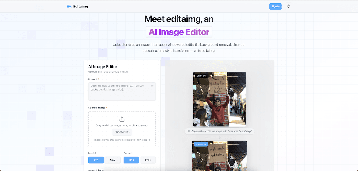 Editaimg: AI Image Editor cover